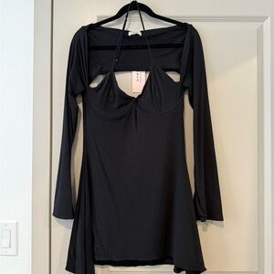 Oh Polly Black Long Sleeve Dress